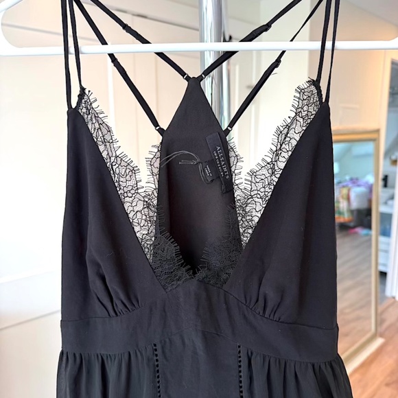 AllSaints Rowen Lace Trim Cami Tank Top - Size 2 (NWOT) - Picture 5 of 9